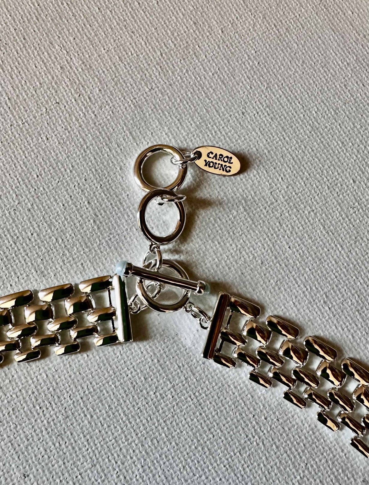 Bold Western Saddle Stirrup Necklace Aqua stone