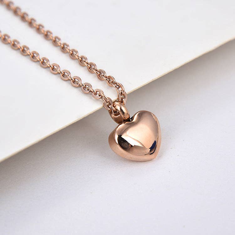 Human Ashes Heart Urn Pendant Necklace in Stainless Steel