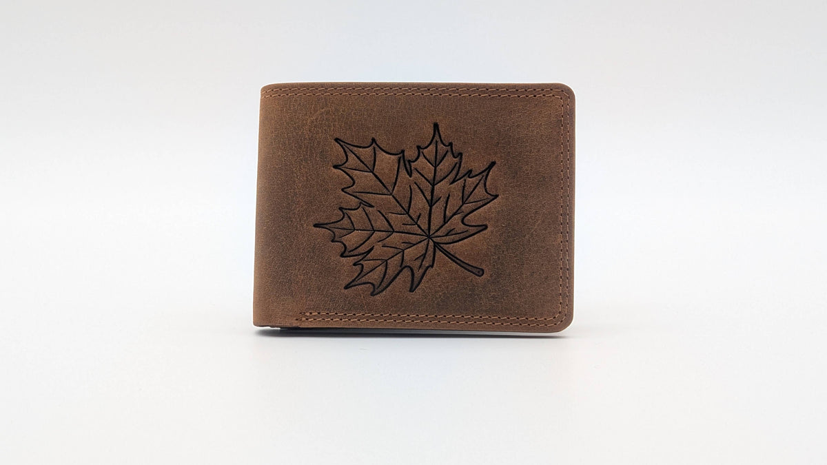 Mens Wallet, Brown Leather, RFID Protection Maple 383