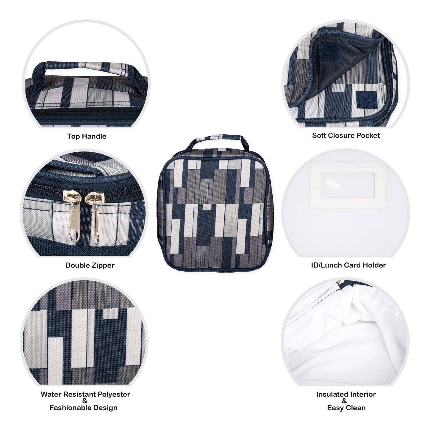 Space Gray & Navy Backpack & Lunchbag Set