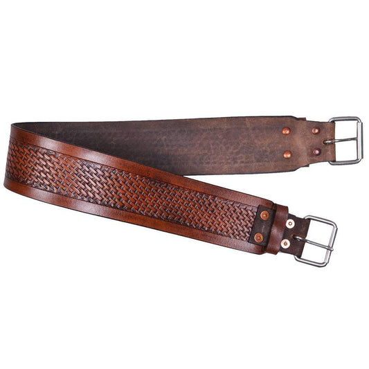 HILASON - Horse Saddle Cinch Girth Handtooled Leather Antique