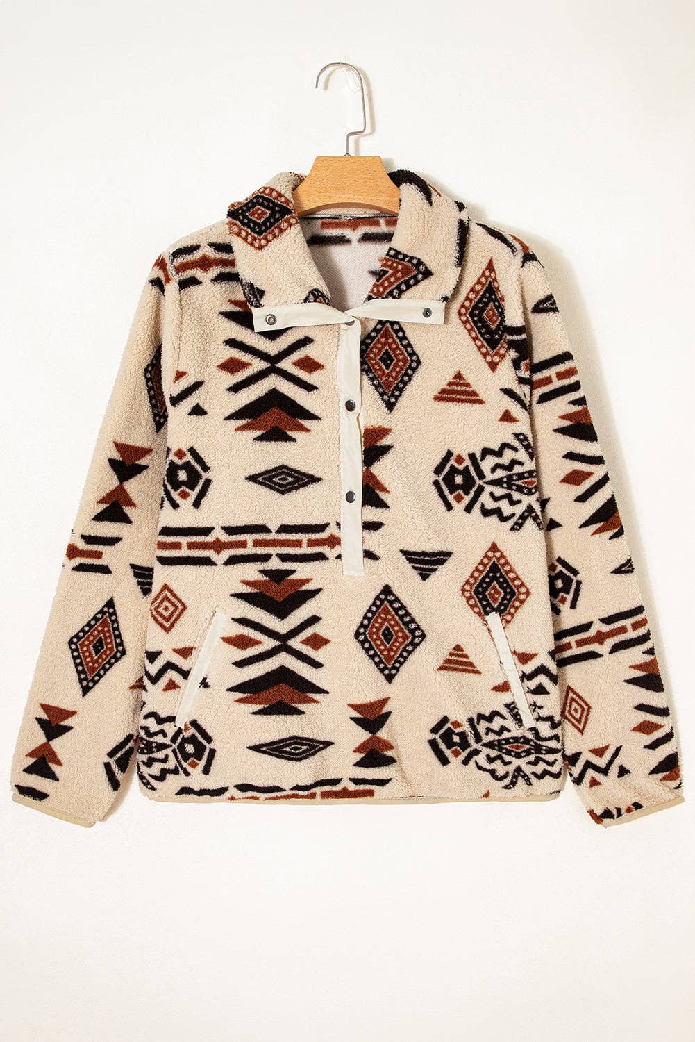 Western Aztec Half Zip Plush Sweatshirt