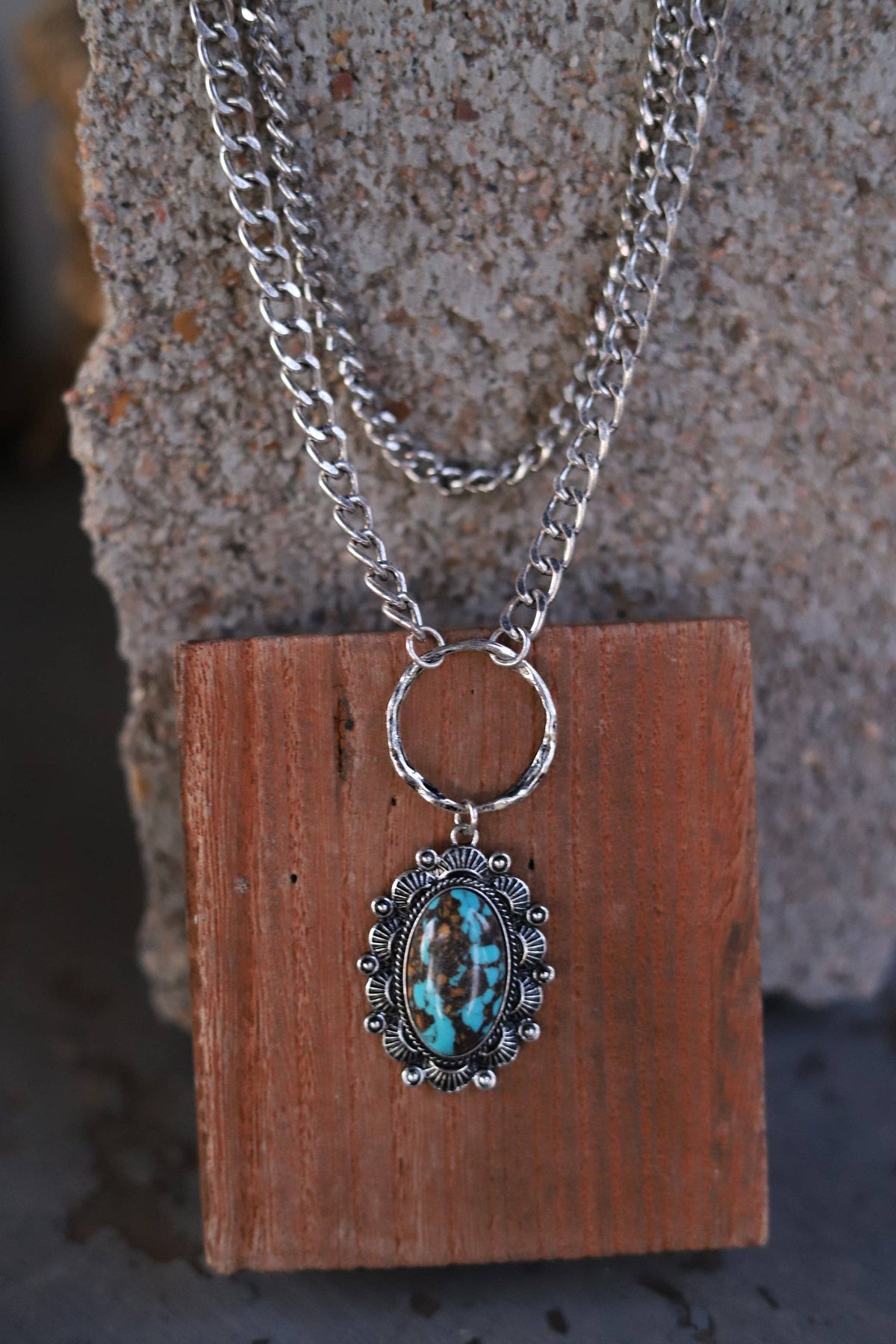 Hippie 2 LAYER WESTERN TURQ STONE CHARM