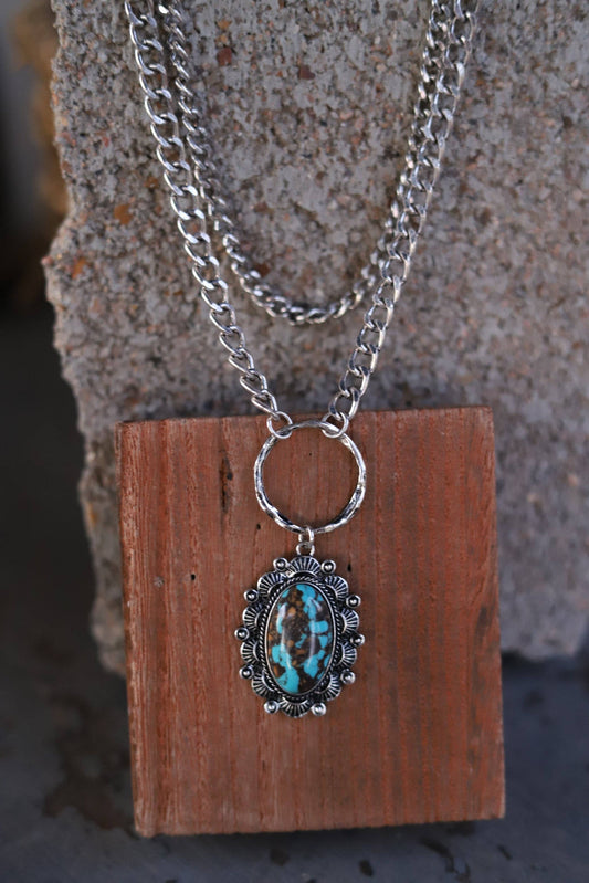 Hippie 2 LAYER WESTERN TURQ STONE CHARM
