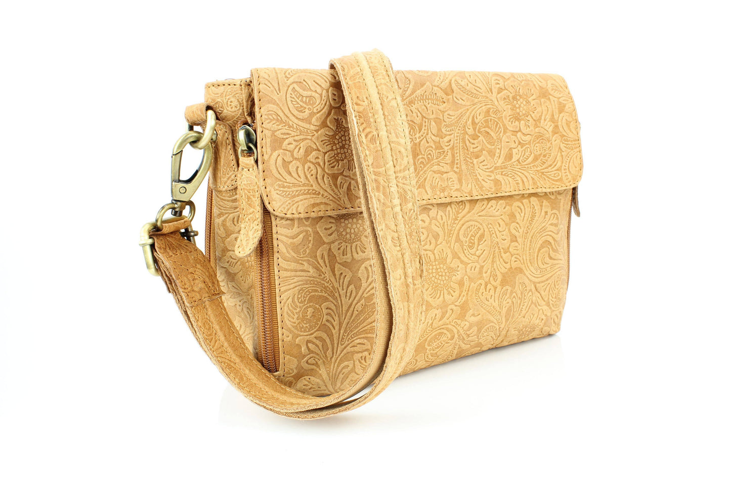 Flap Over Leather Shoulder Bag Hidden Storage 1833