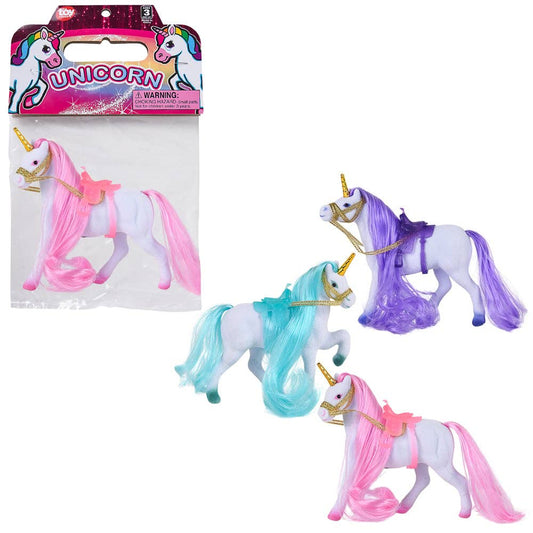 4.5" FLOCKED UNICORN LLB kids toys