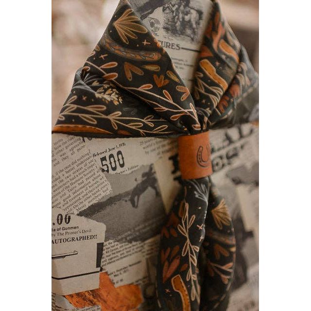 Western Harvest in Deep Juniper Silk Cowgirl Wild Rag Scarf