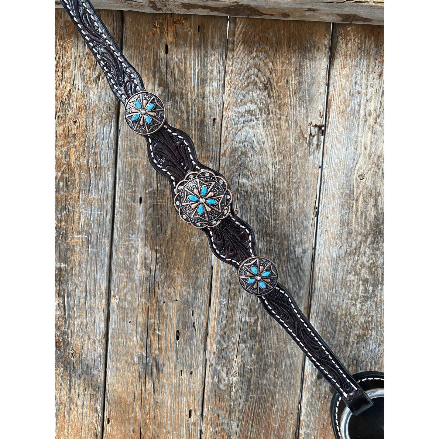 Rodeo Drive - Dark Oil One Ear Headstall & Breastcollar Set #OEBC416