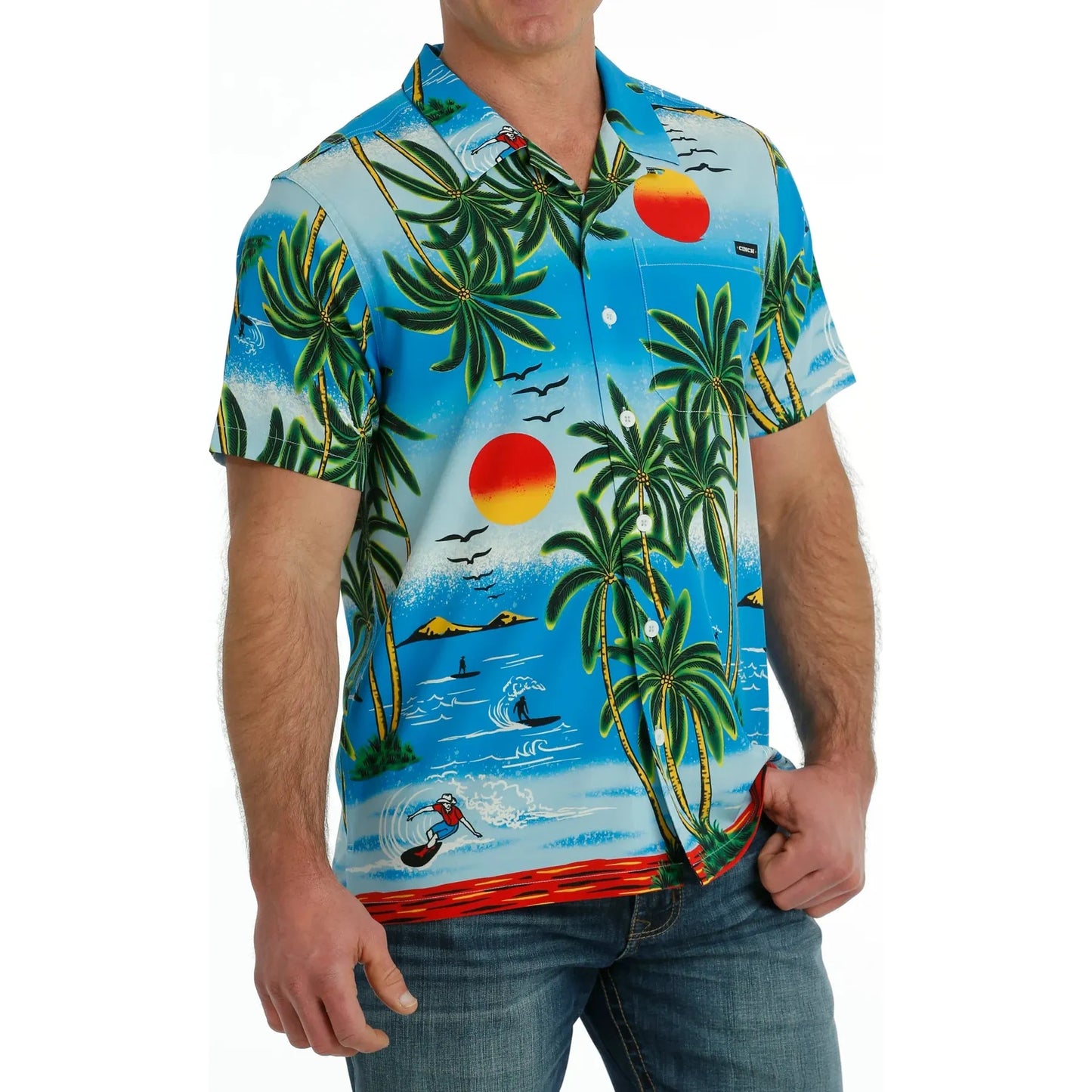 Men’s Cinch Tropical Print Short Sleeve