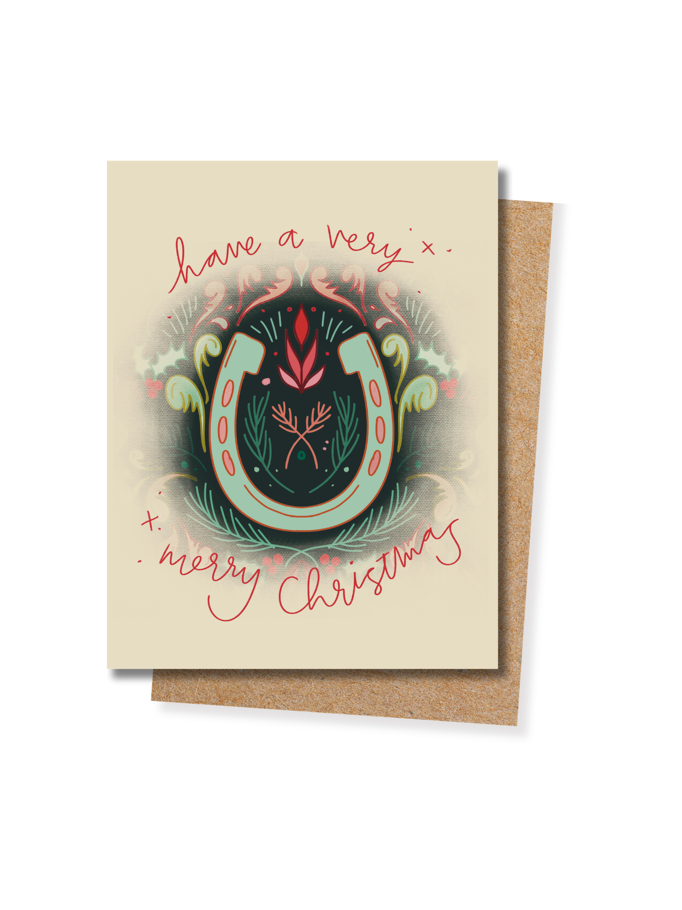 Christmas Horseshoe Greeting Card | Have a Merry Christmas