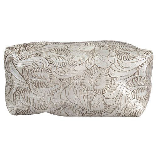 Justin - Metallic Silver Tooled Cosmetic Bag 1993424S