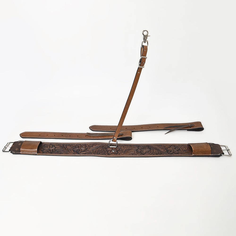 HILASON Horse Western Carved Leather Rear Flank Back Cinch Girth Saddle Billets Comfytack | Billet Strap