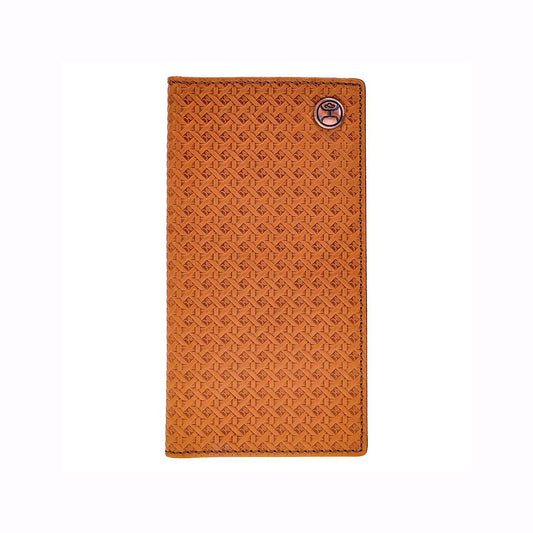 Hooey - Hands Up Basket Weave Brown Leather Men’s Checkbook Cover/Rodeo Wallet HW002-TN