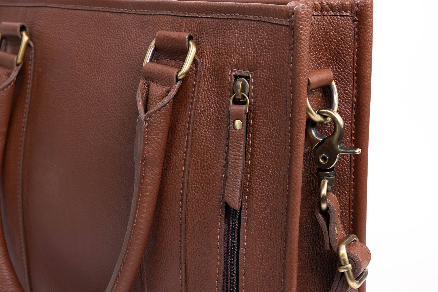 Brown Leather Hair-On-Hide Tote Bag ABHB 18-25215
