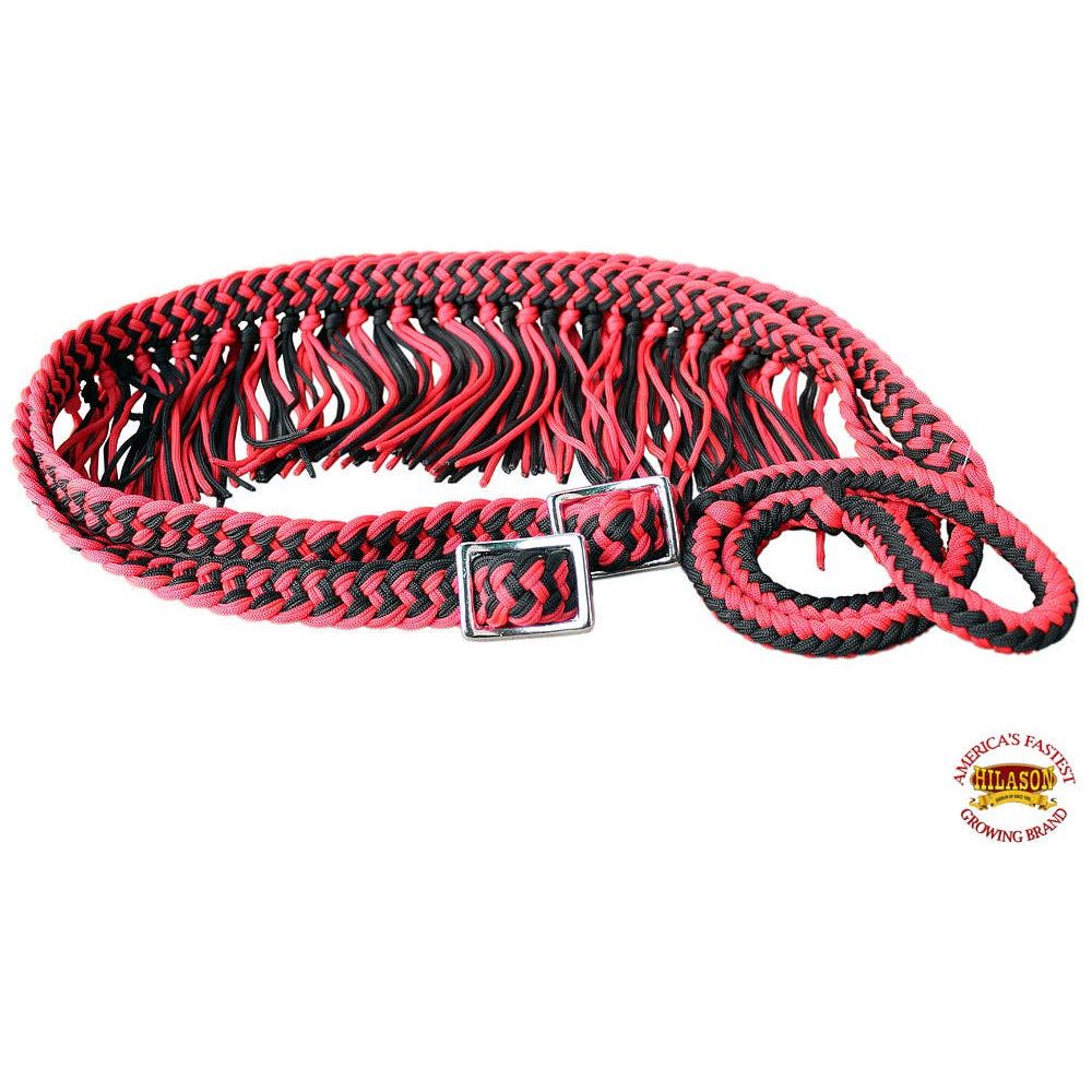 1" X 8Ft Hilason Braided Poly Barrel Horse Racing Reins Flat Grip Knots