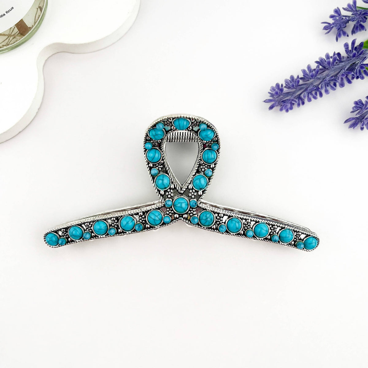 Vintage Fashion Agate Metal Hair Claw Clip