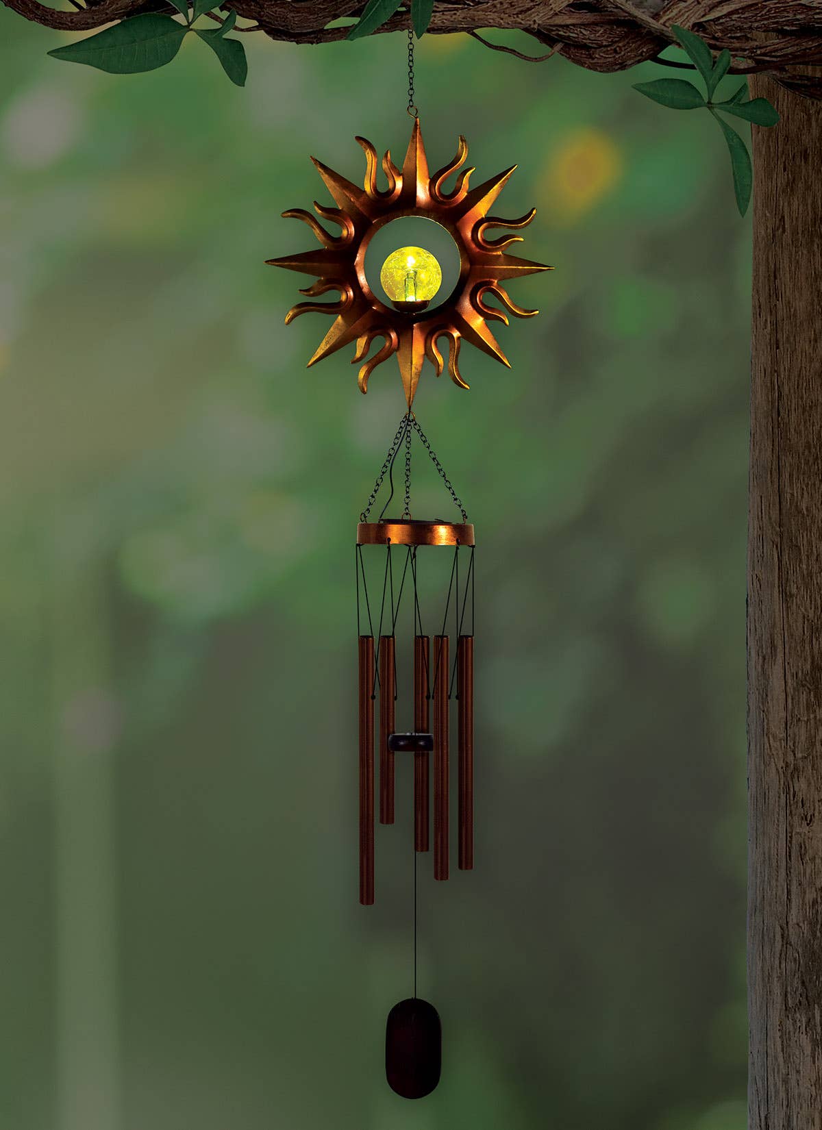 42" Celestial Sun Spring Garden Solar Wind Chime - 93770