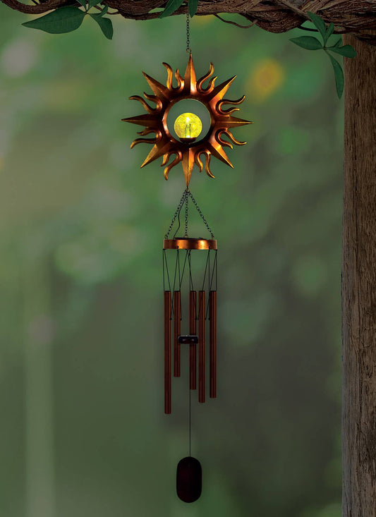 42" Celestial Sun Spring Garden Solar Wind Chime - 93770
