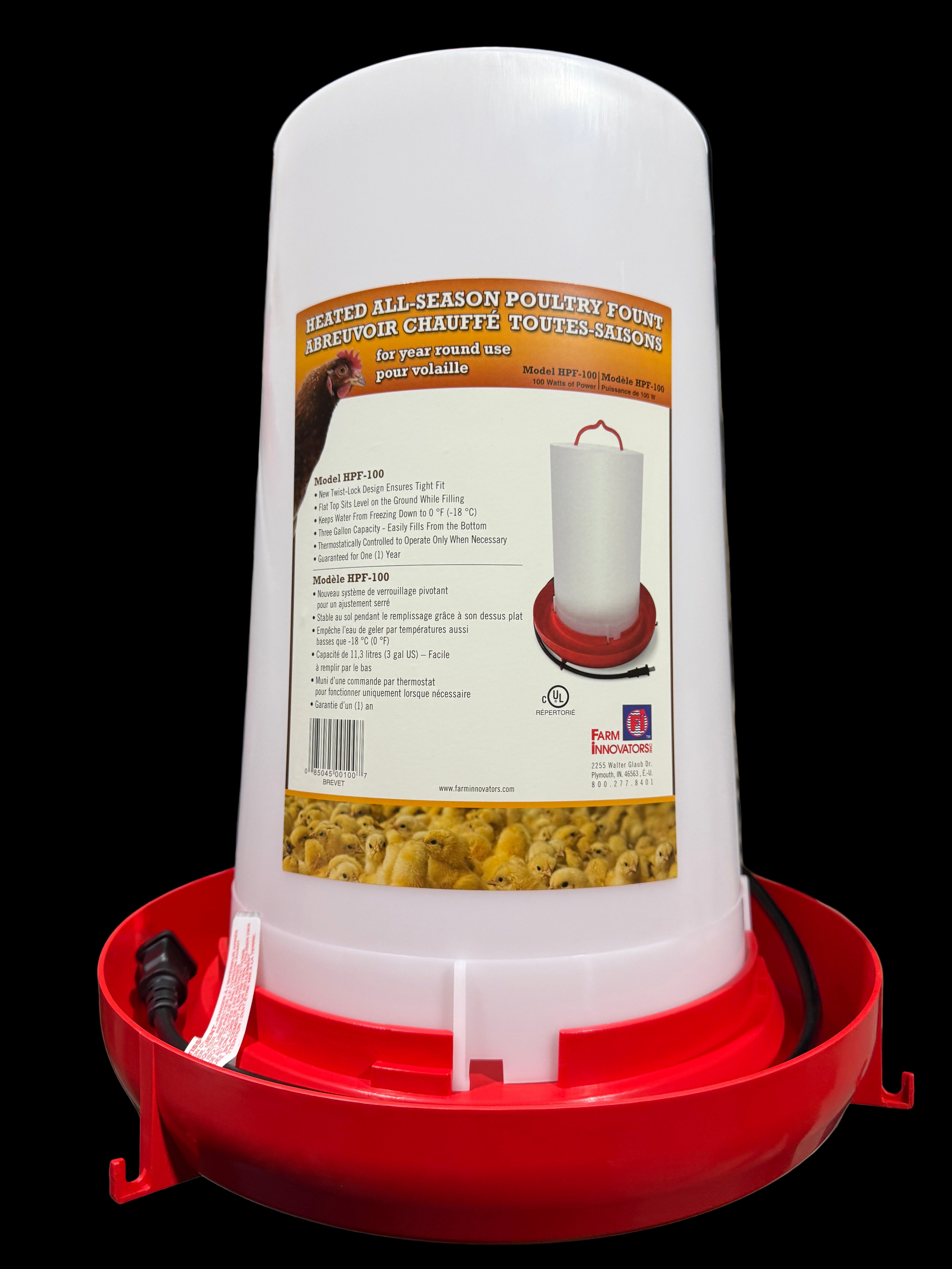 Heated All Season Poultry Fount 3gal