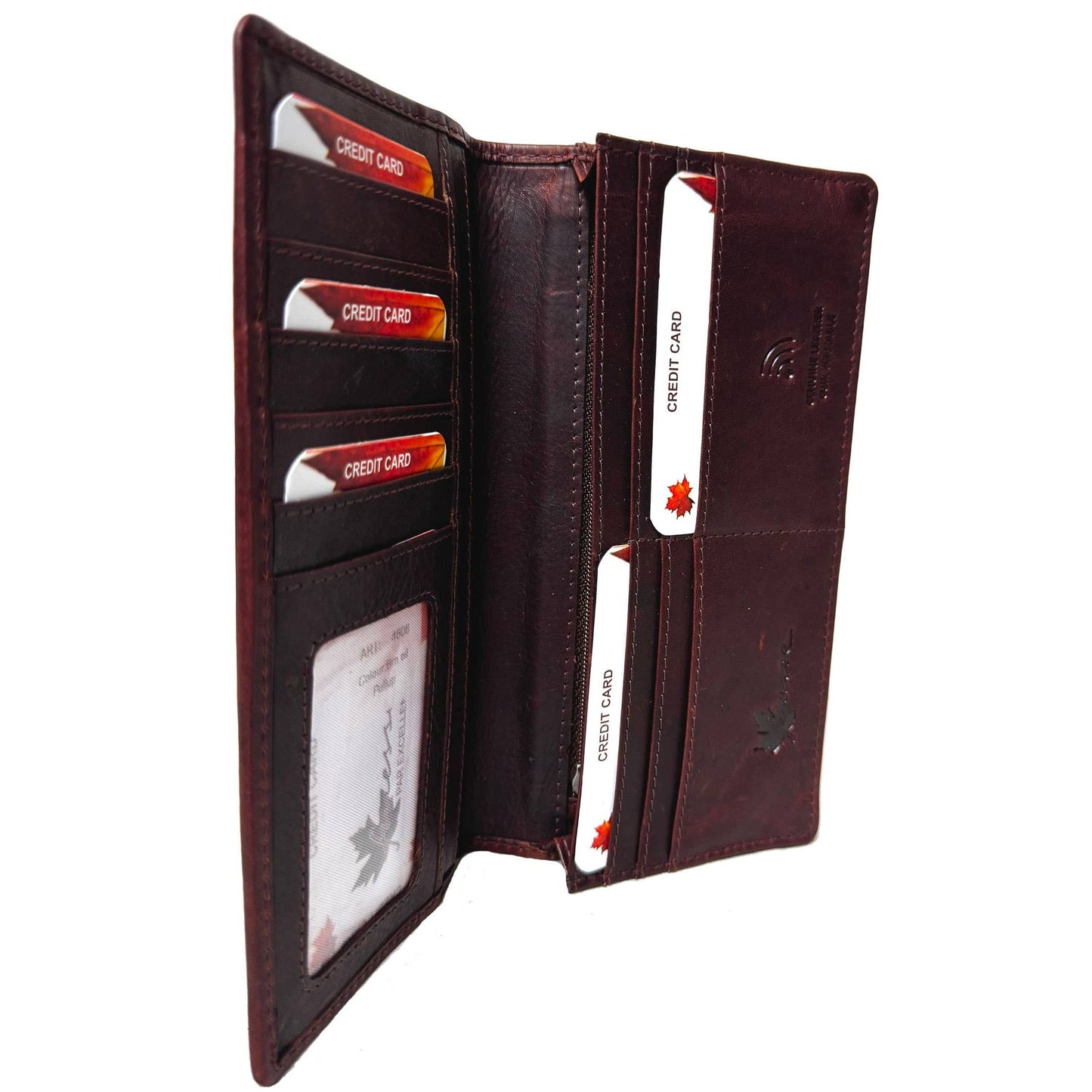Genuine Cowhide Leather Breast/Coat RFID Card Wallet #4608