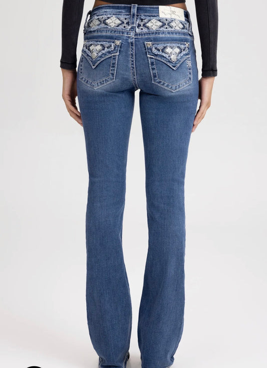 Miss Me Women's Adley Cross Bootcut Jeans M9536BL