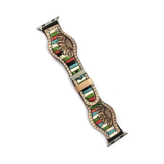 Western Hand Tooled Apple Watch Band