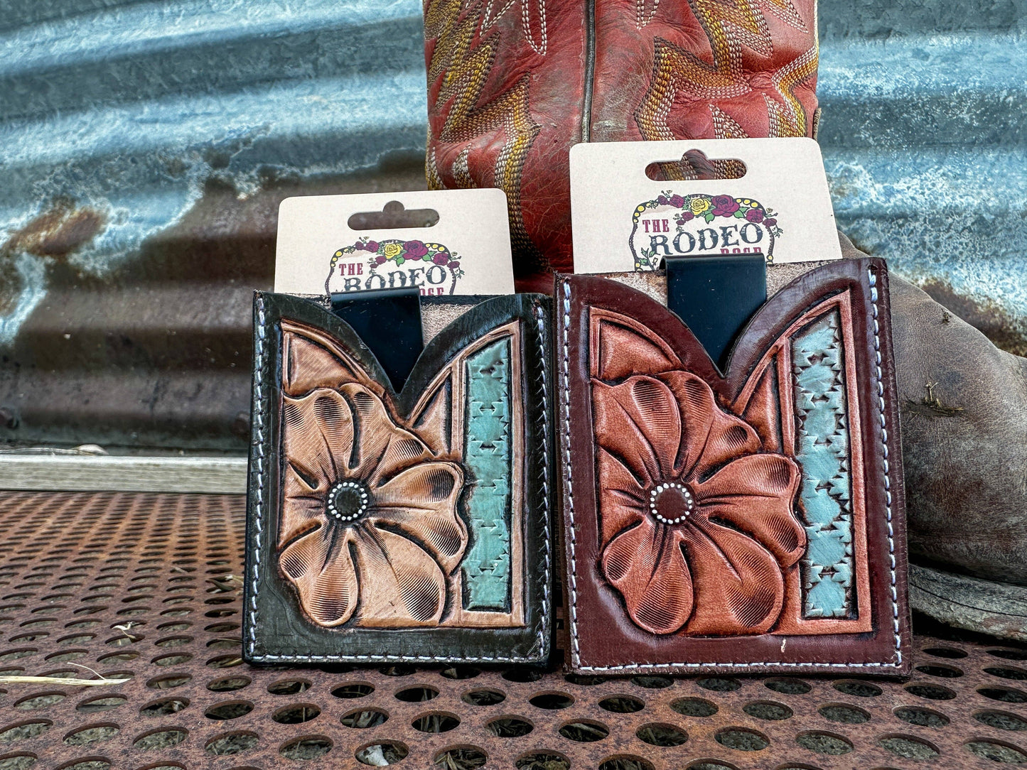 Leather Boot Wallet Cowgirl Rodeo Western Cowboy
