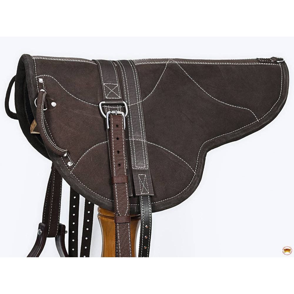 HILASON Natural Horsemanship Leather Bareback English Treeless Saddle Pad | Western Pads Baretek Riding for Horses