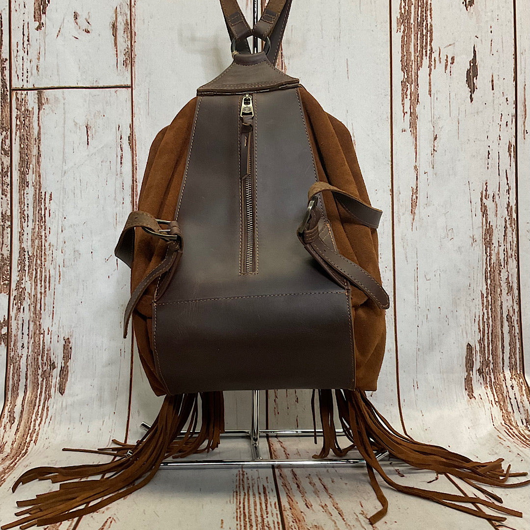 STS Ranchwear-  Sheridan Suede with White & Brown Hide Backpack