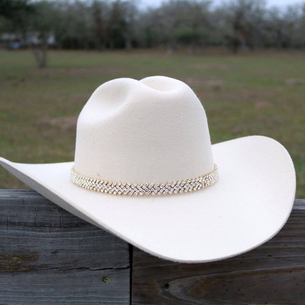 Willow Lane Hat Co. - Gold Rhinestone Bling Hat Band - The Loretta