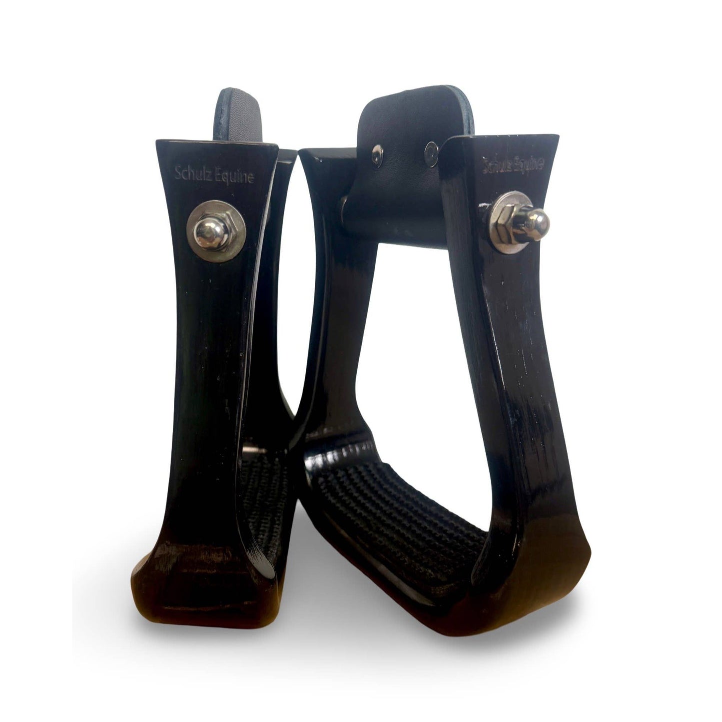 Wooden Stirrups- Black Barrel Racing Style