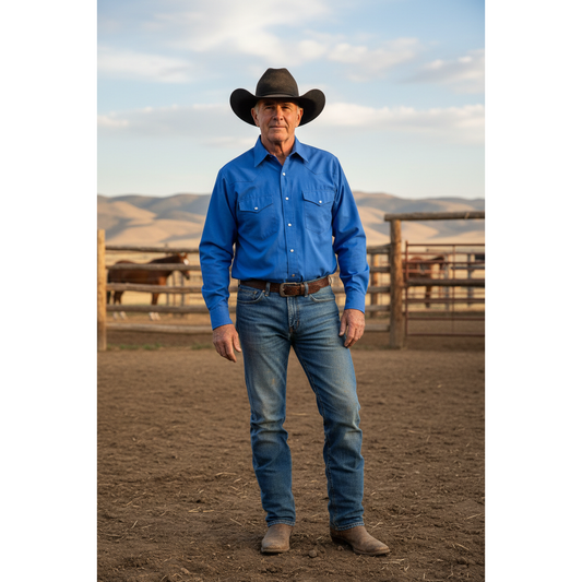Roper Men’s Snap Shirt, Sky Blue, Long Sleave, 1-01-025-255