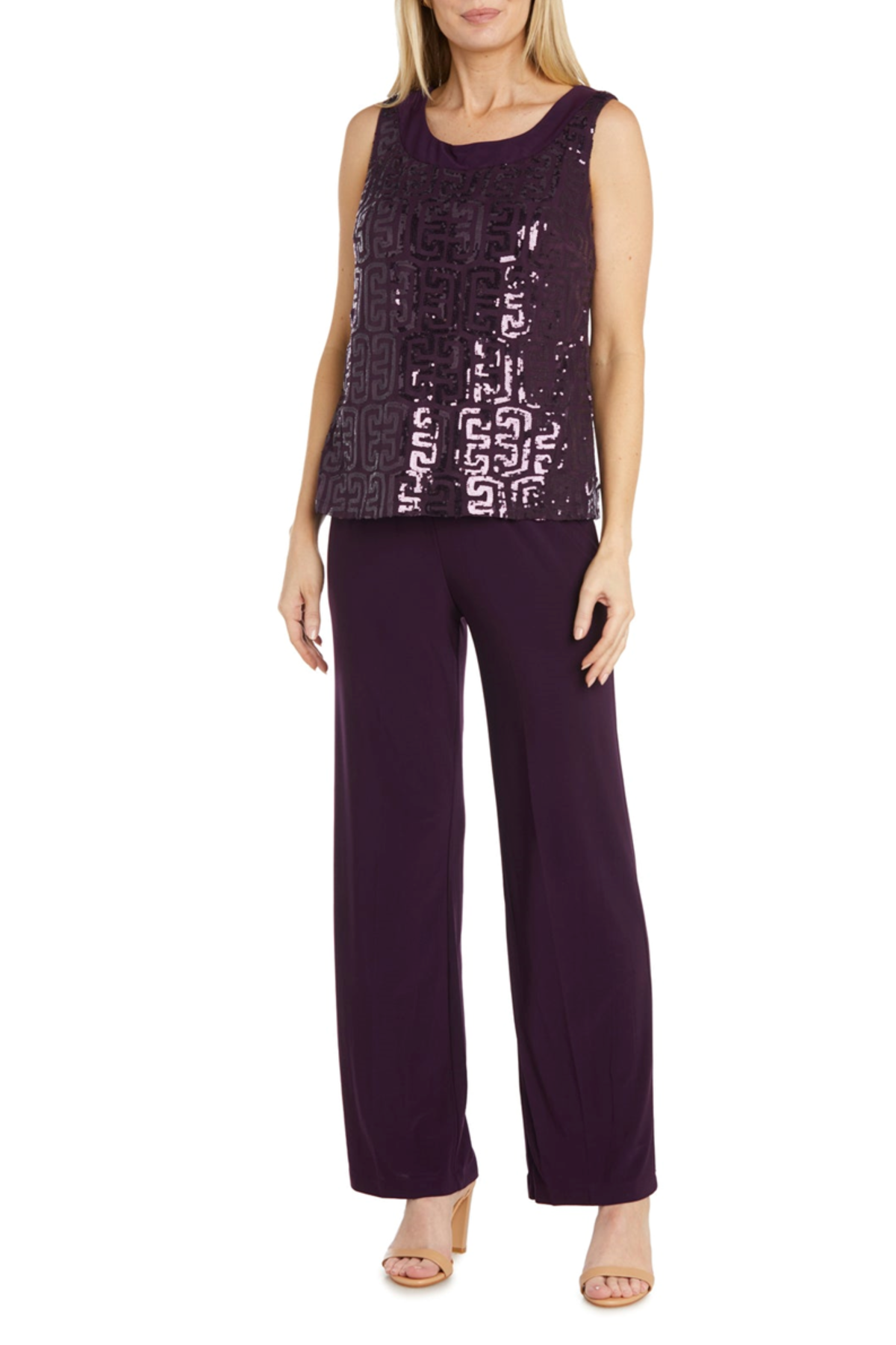 RM Richards 3-Piece Sequined Pants Suit 9761