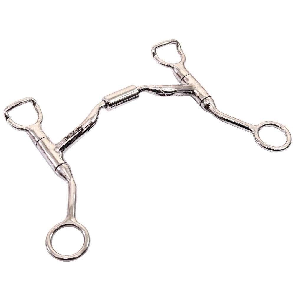 BAR H EQUINE Stainless Steel Med Port Shank Bit With 5 In Roller mouthpiece|Bits for Horses|Horse |horse bits|snaffle bits and bridles