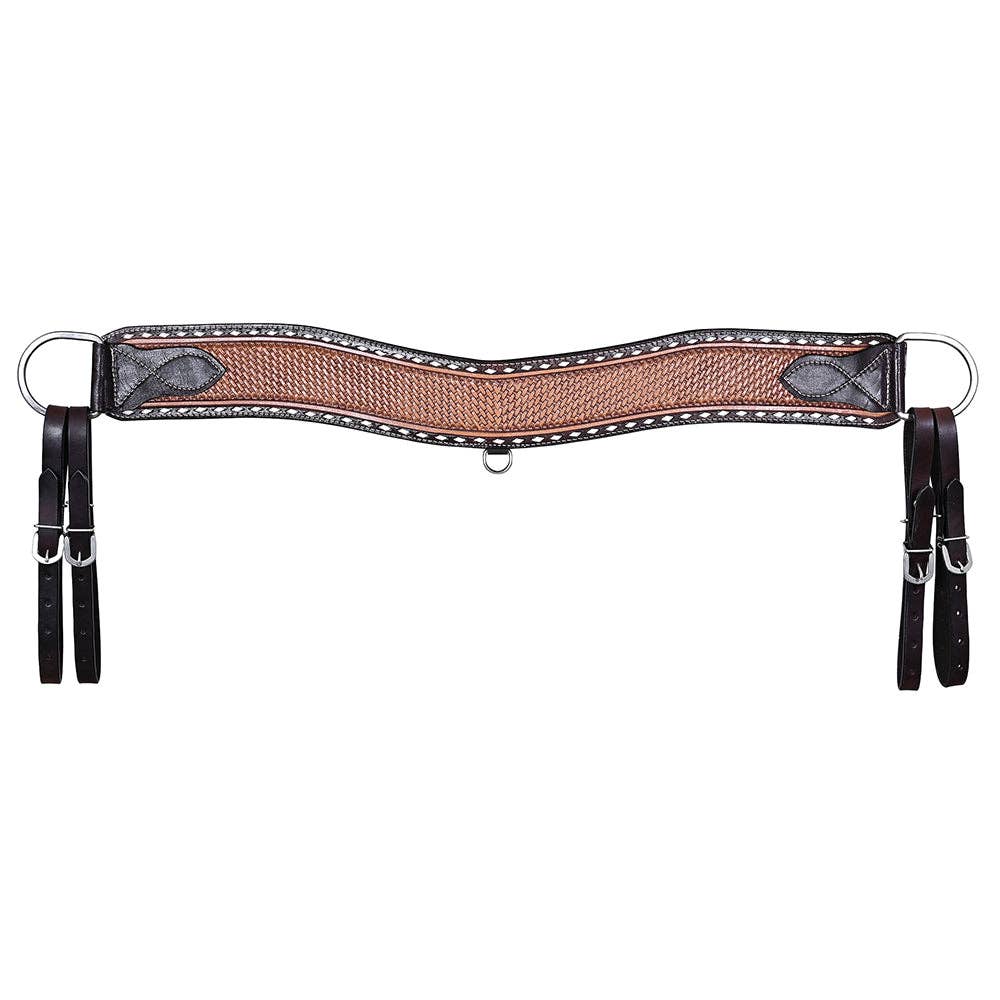 COMFYTACK Western Leather Horse Tripping Breast Collar Brown Basket Weave
