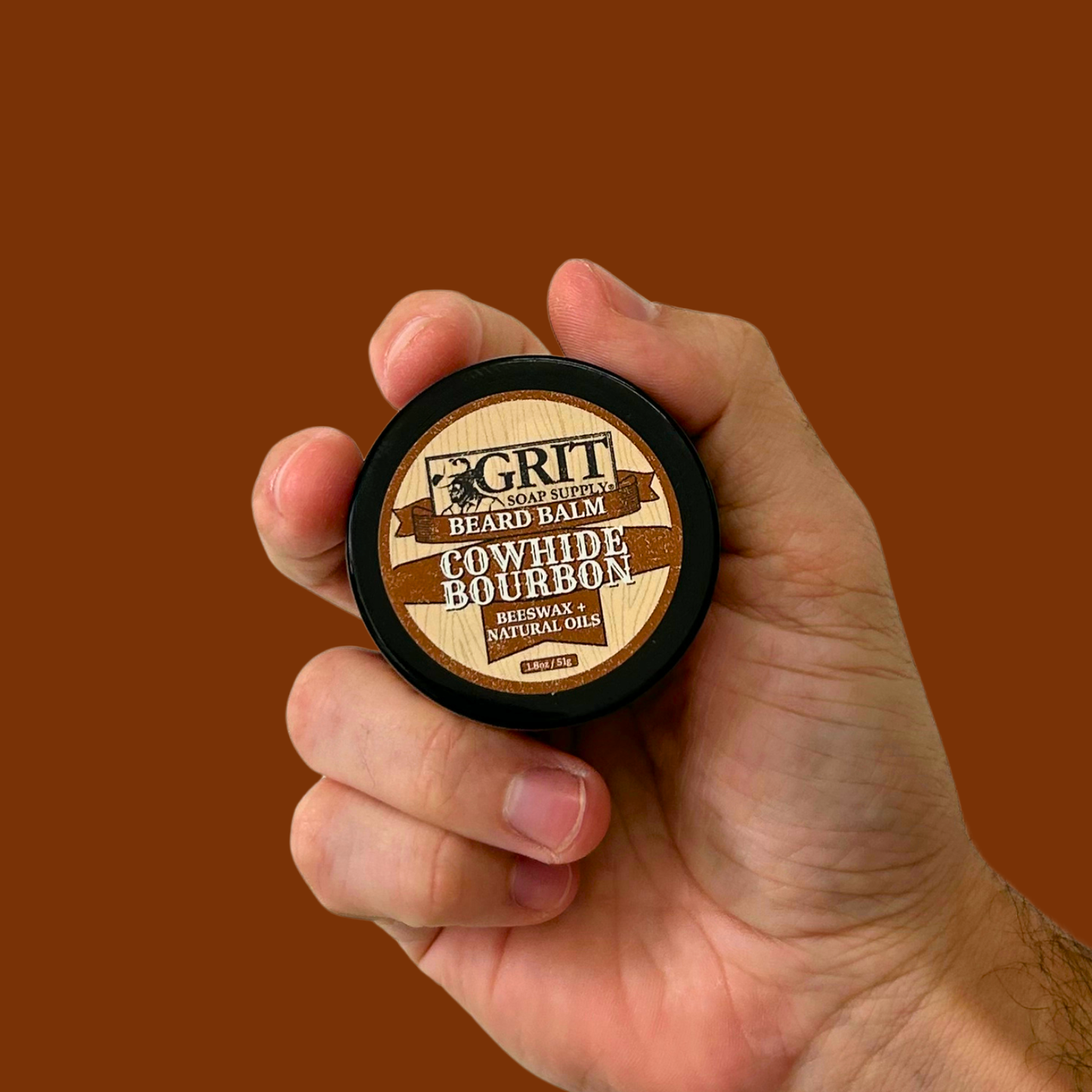 Cowhide Bourbon Beard Balm | Natural Men's Beard Balm