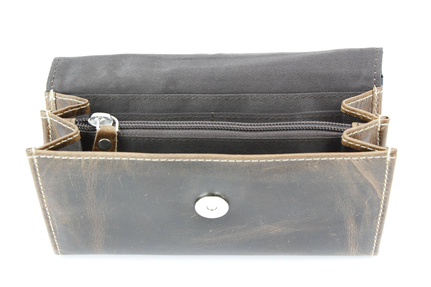Women’s Brown Leather Silver Aztec Clutch ABLW 18-2524