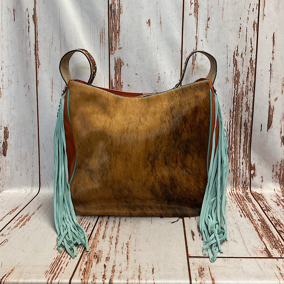 Ariat -  Lorelei Hide with Teal Fringe Handbag A770005308