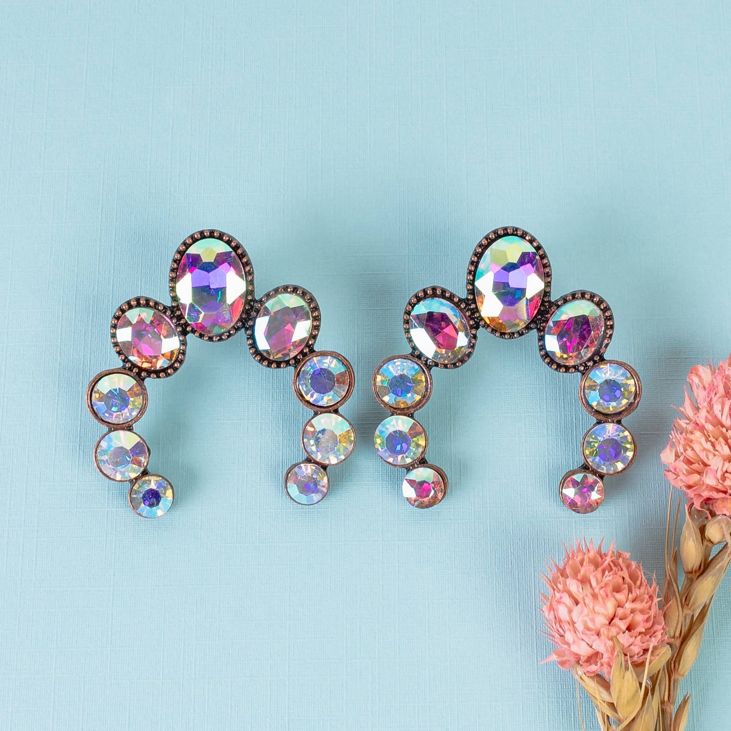 Crystal Squash Blossom Earrings