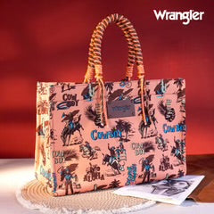 Wrangler Cowboy Dual Sided Print Canvas Tote