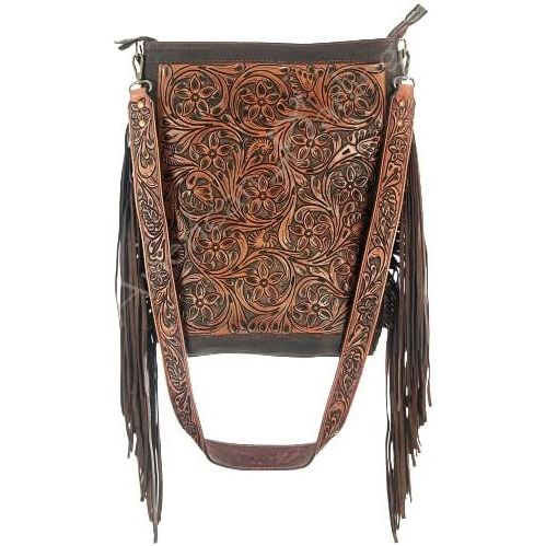 American Darling Tooled Leather Crossbody Tote ADBG507BR