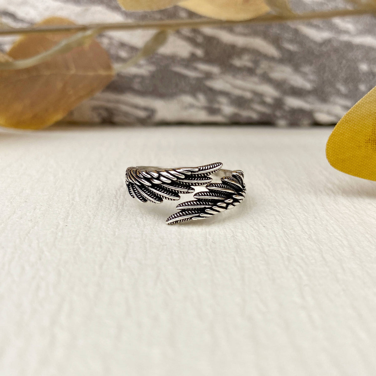 Silver Angel Wings Ring Creative Gift For Couple