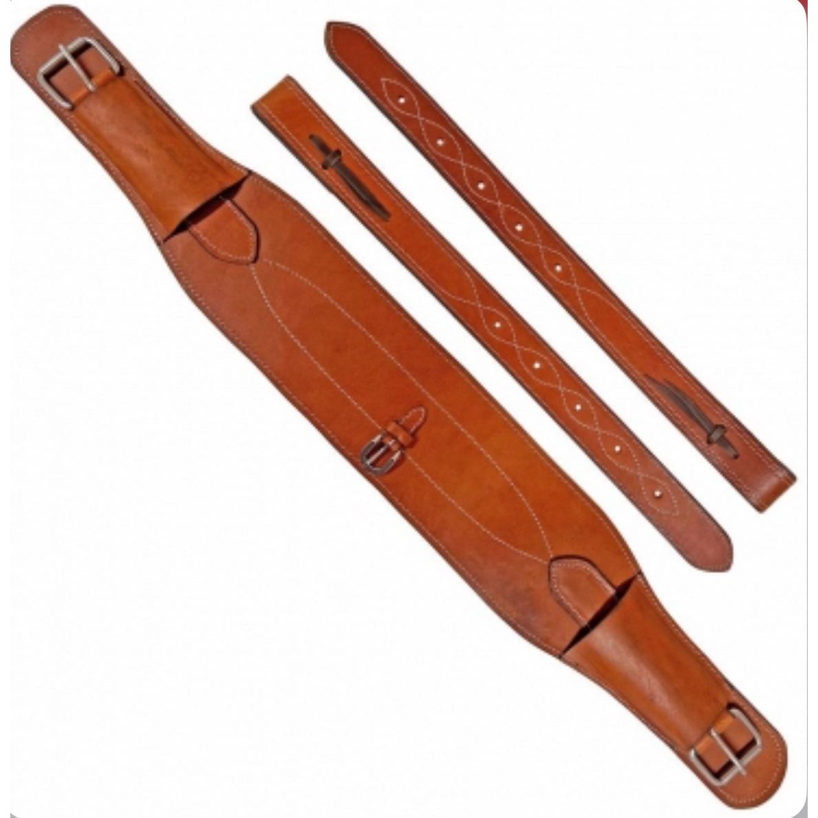 Rugged Ride Complete 5 inch Leather Roping Back Cinch Set