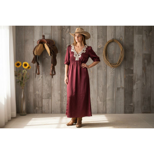 Stetson Ladies, Brown Satin, Western Dress 11-57-565-3006
