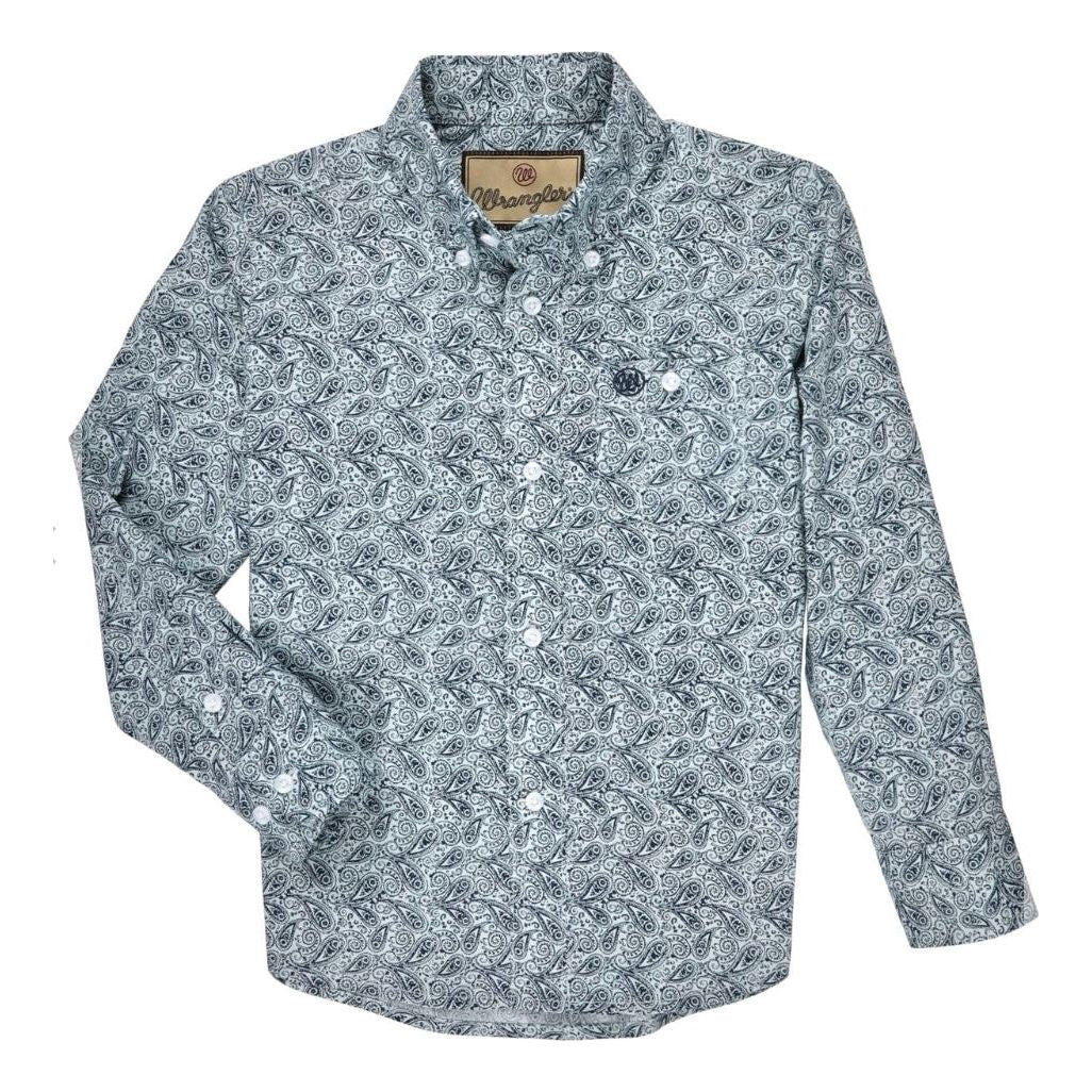 Wrangler Boys Paisley Print Western Shirt