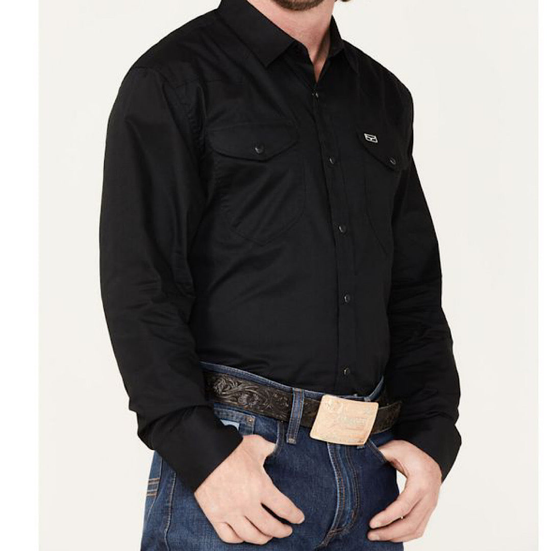 Mens Kimes Ranch Black Long Sleeve Button Up