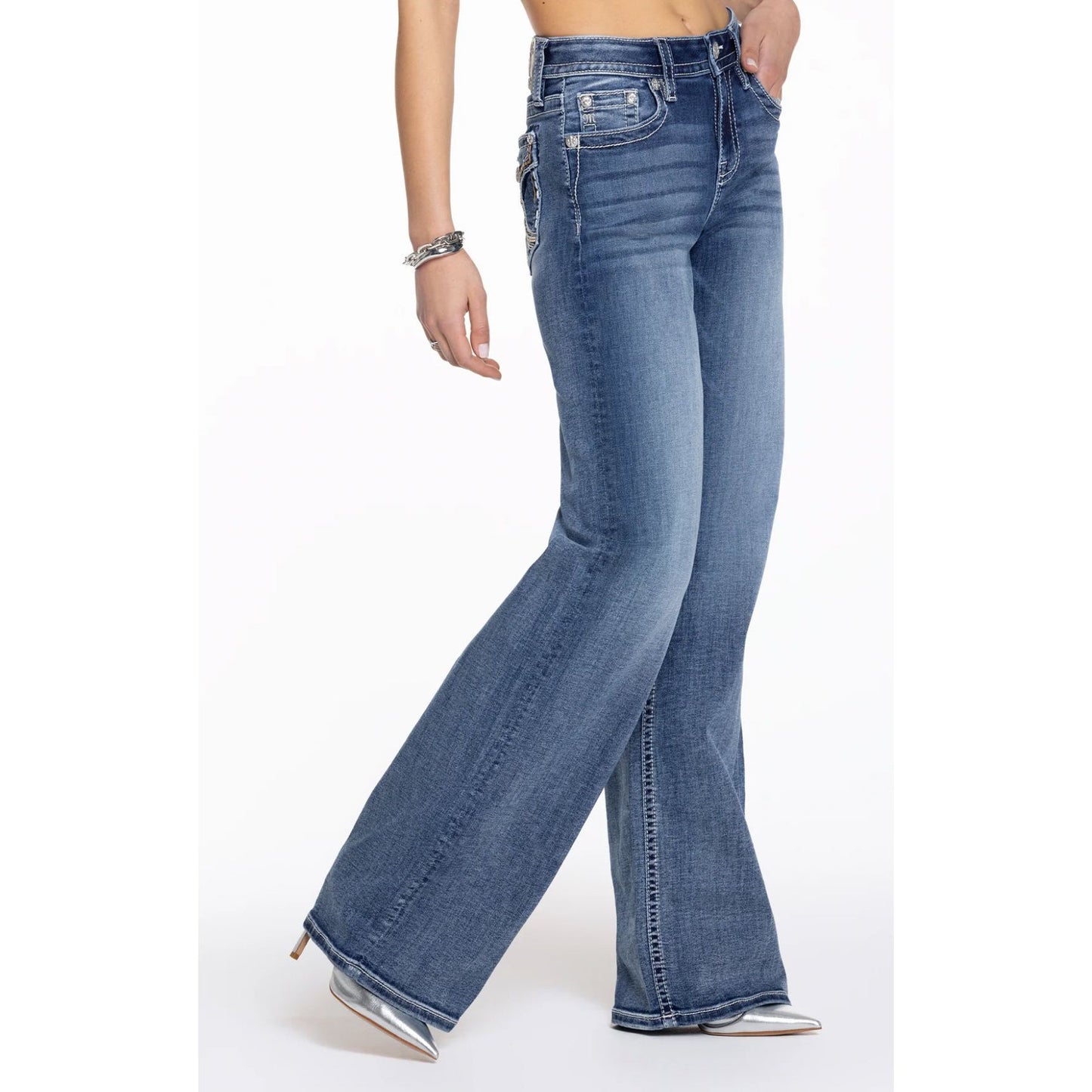 * Miss Me Maya Logo Wide Leg Jeans H9478W2L