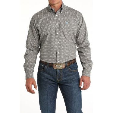 Cinch Mens Medallion Print Button- Down Western Shirt