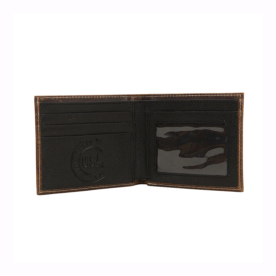 Myra Bag - Deep Vines Brown Tooled Leather Men’s Bifold Wallet S-5895