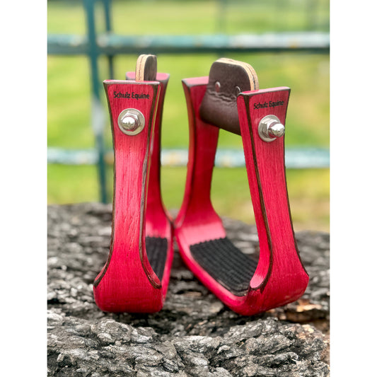 Wooden Stirrups- Pink Barrel Racing Style